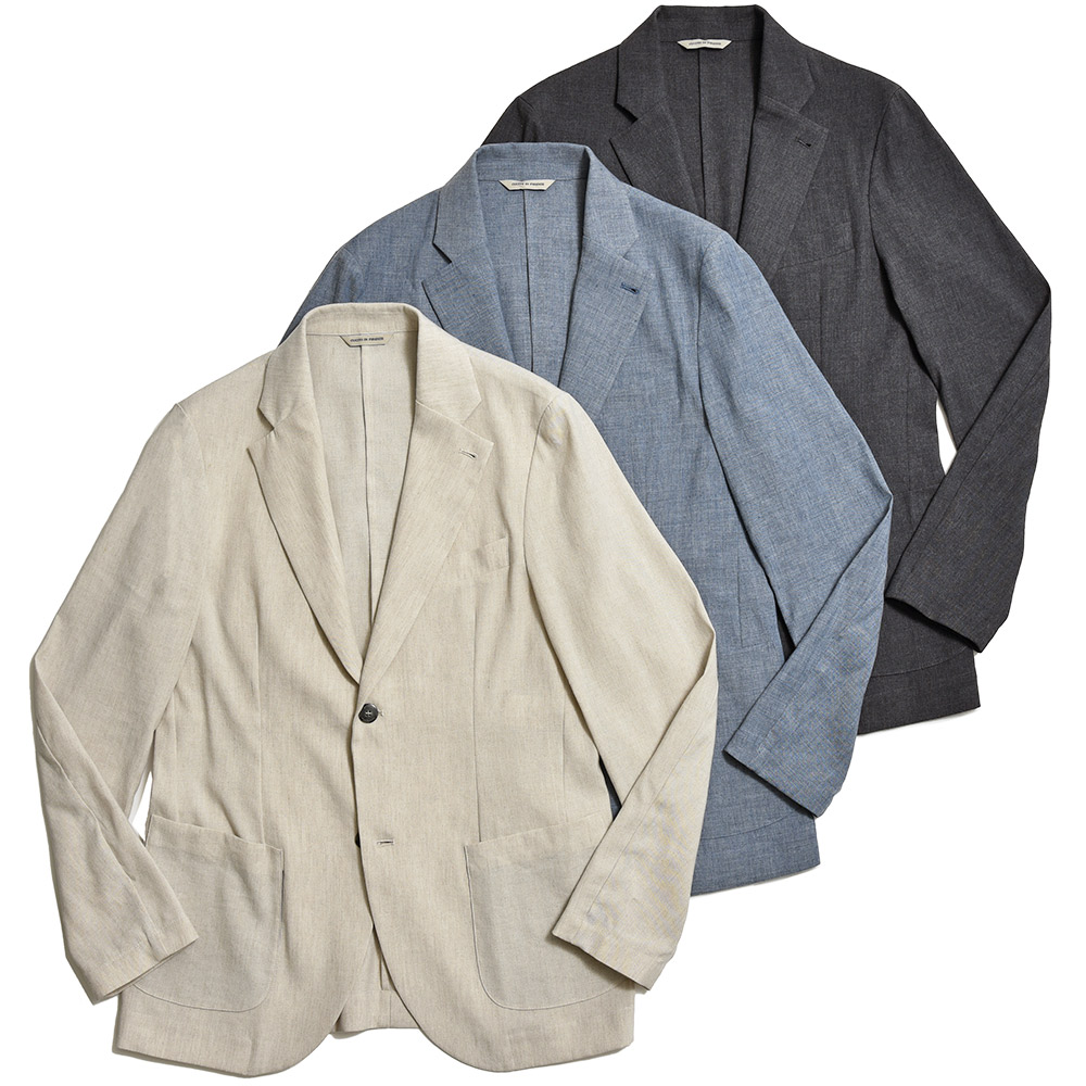 giab's ARCHIVIO(ジャブスアルキヴィオ)<br>ring別注STROZZI テクノリネン ストレッチ ウォッシャブル セットアップ対応 シングル2Bジャケット A4360 37041003117