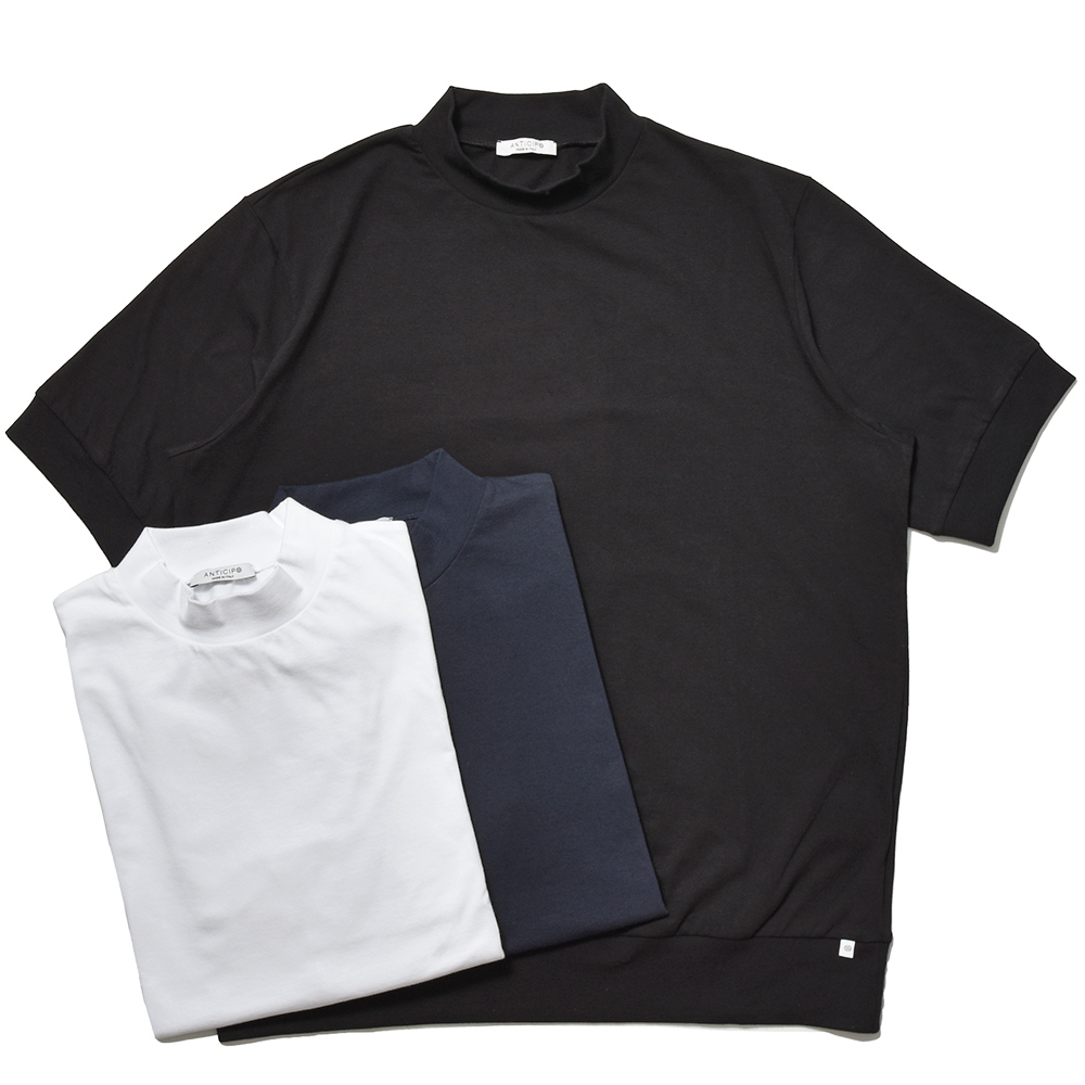 ANTICIPO(アンティーチポ)<br>FIANO フィアーノ スムースコットン モックネック カットソー 32141000117