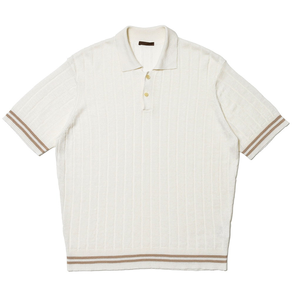 STILE LATINO(スティレ ラティーノ)<br>リネン カシミヤ シルク リブ ニット ポロシャツ 36045001025