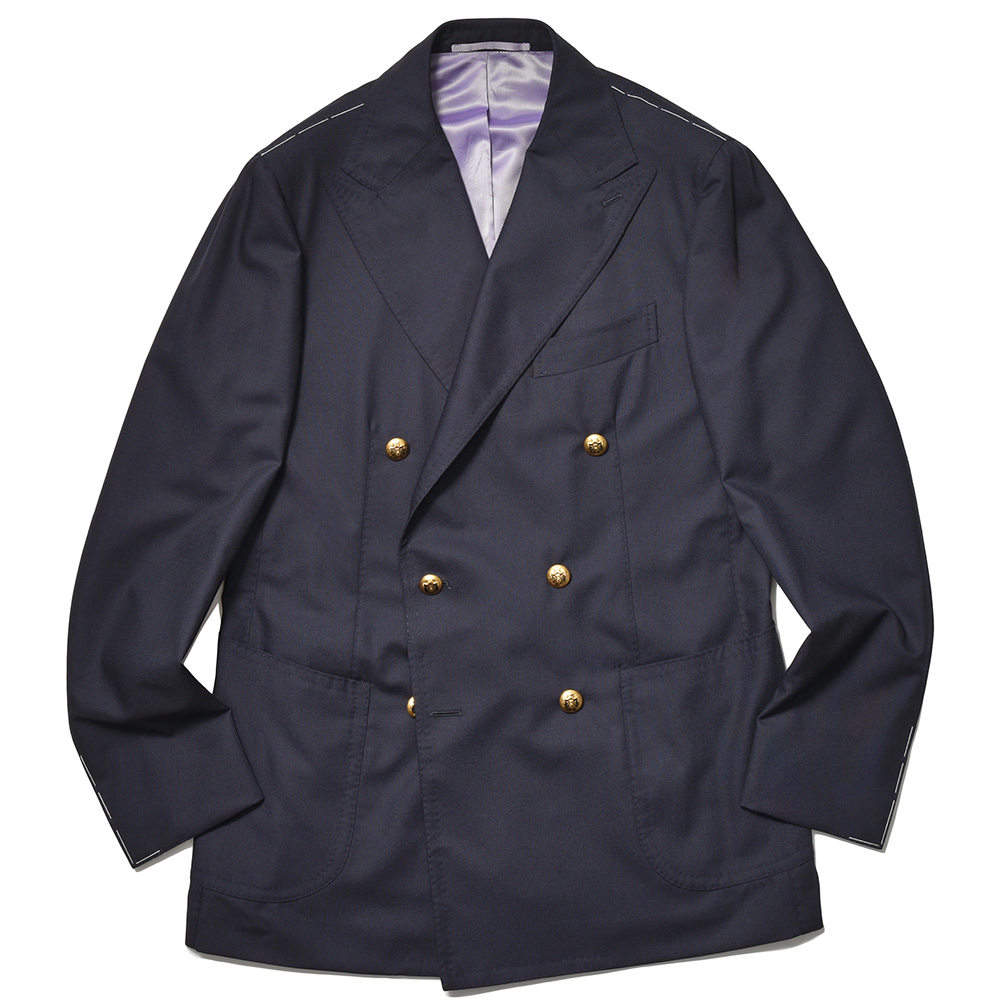 STILE LATINO(スティレ ラティーノ)<br>LEO Super160'sウール ホップサック メタルボタン ダブル6Bジャケット 37045006025