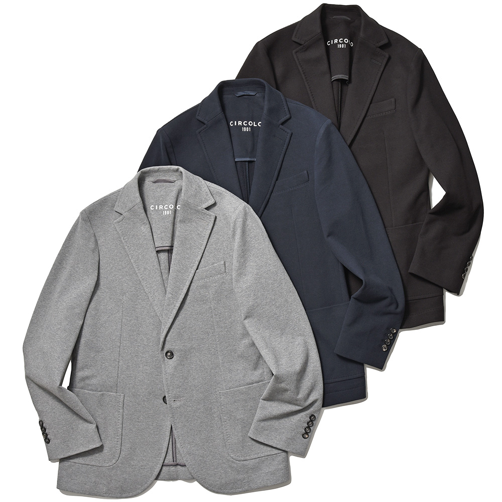 CIRCOLO 1901(チルコロ1901)<br>コットン ストレッチ カシミヤタッチジャージー セットアップ対応 シングル2Bジャケット 37042000109