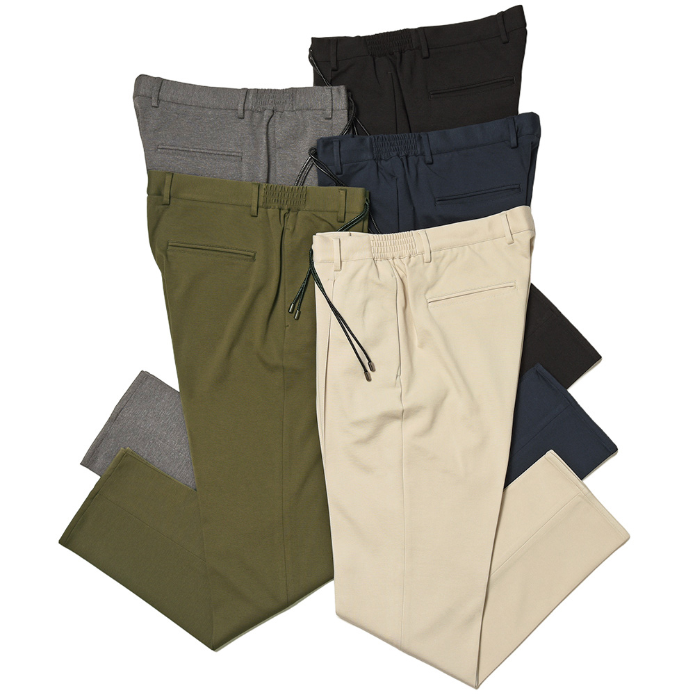 giab's ARCHIVIO(ジャブスアルキヴィオ)<br>ring別注MASACCIO マサッチョ ニューウォッシャブルジャージー ストレッチ 1プリーツ パンツ A5666 33042000117