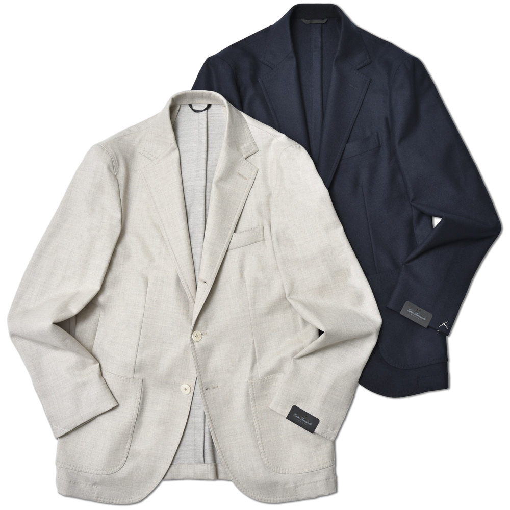 Errico Formicola(エリコ フォルミコラ)<br>ANDREA Loro Piana JERSELY ウール ストレッチ サキソニー シングル3Bジャケット 37042014025