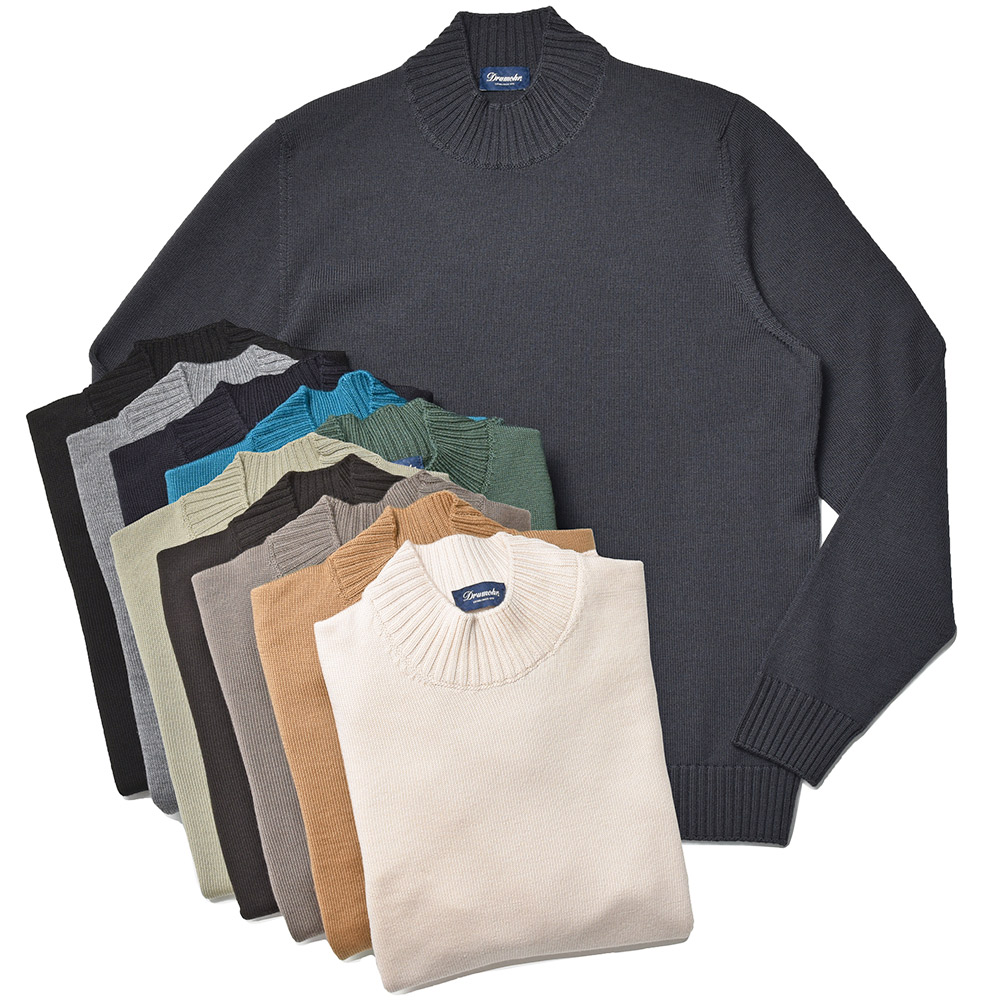 Drumohr(ドルモア)<br>ring別注 エクストラファインメリノウール 8ゲージ モックネック ニット 36042011027