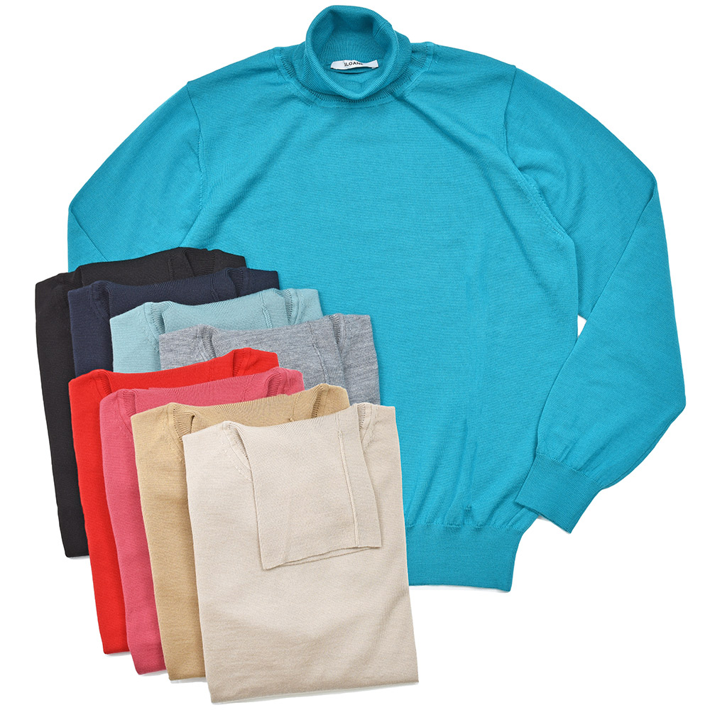 SLOANE(スローン)<br>エクストラファインメリノウール 14ゲージ 天竺編み タートルネック ニット 36042002210