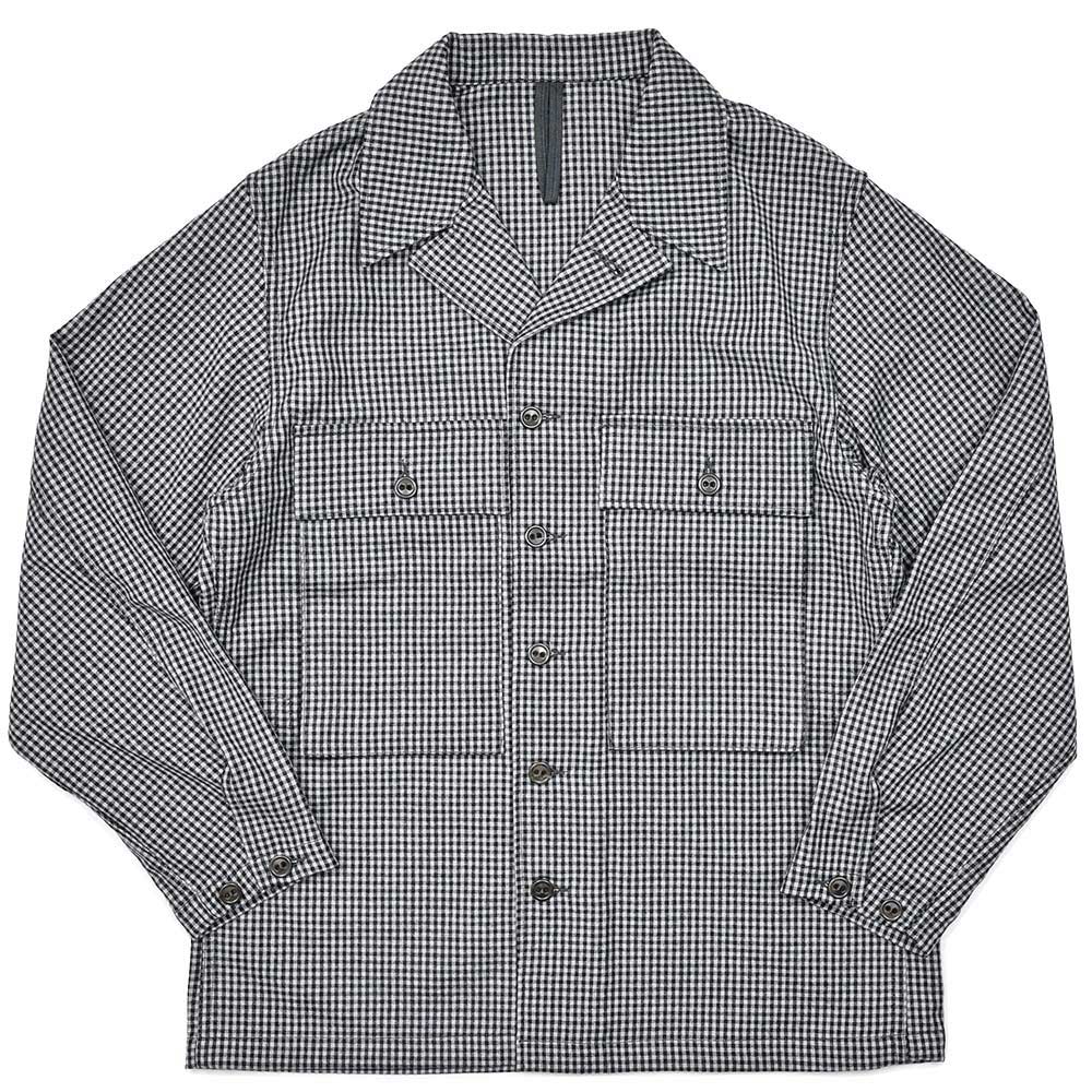 COHERENCE(コヒーレンス)<br>VERNON-D ウール ツイル ROVER WOOL TWILL ギンガムチェック ミリタリーシャツジャケット 34042001129