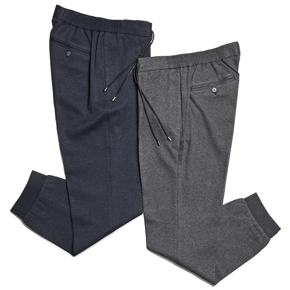 giab's ARCHIVIO(ジャブスアルキヴィオ)<br>ring別注RIBring リブリング ピケジャージー ストレッチ セットアップ対応 1プリーツ シャーリング リブパンツ A5743 33042004117