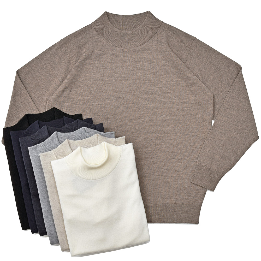 JOHN SMEDLEY(ジョンスメドレー)<br>A4546 エクストラファインメリノウール 24ゲージ モックネック ニット 36042001030