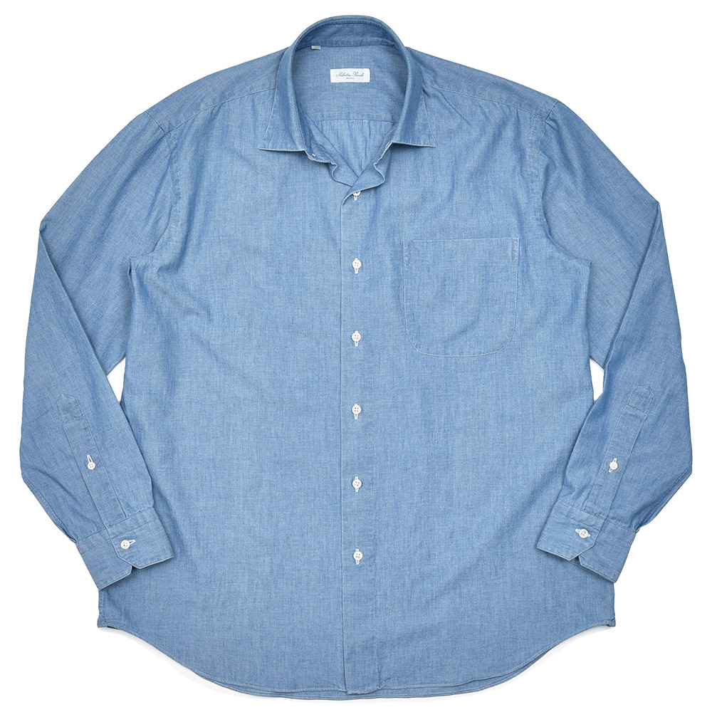 Salvatore Piccolo(サルヴァトーレ ピッコロ)<br>ALBERTO コットン シャンブレー レギュラーカラーシャツ 31042002025