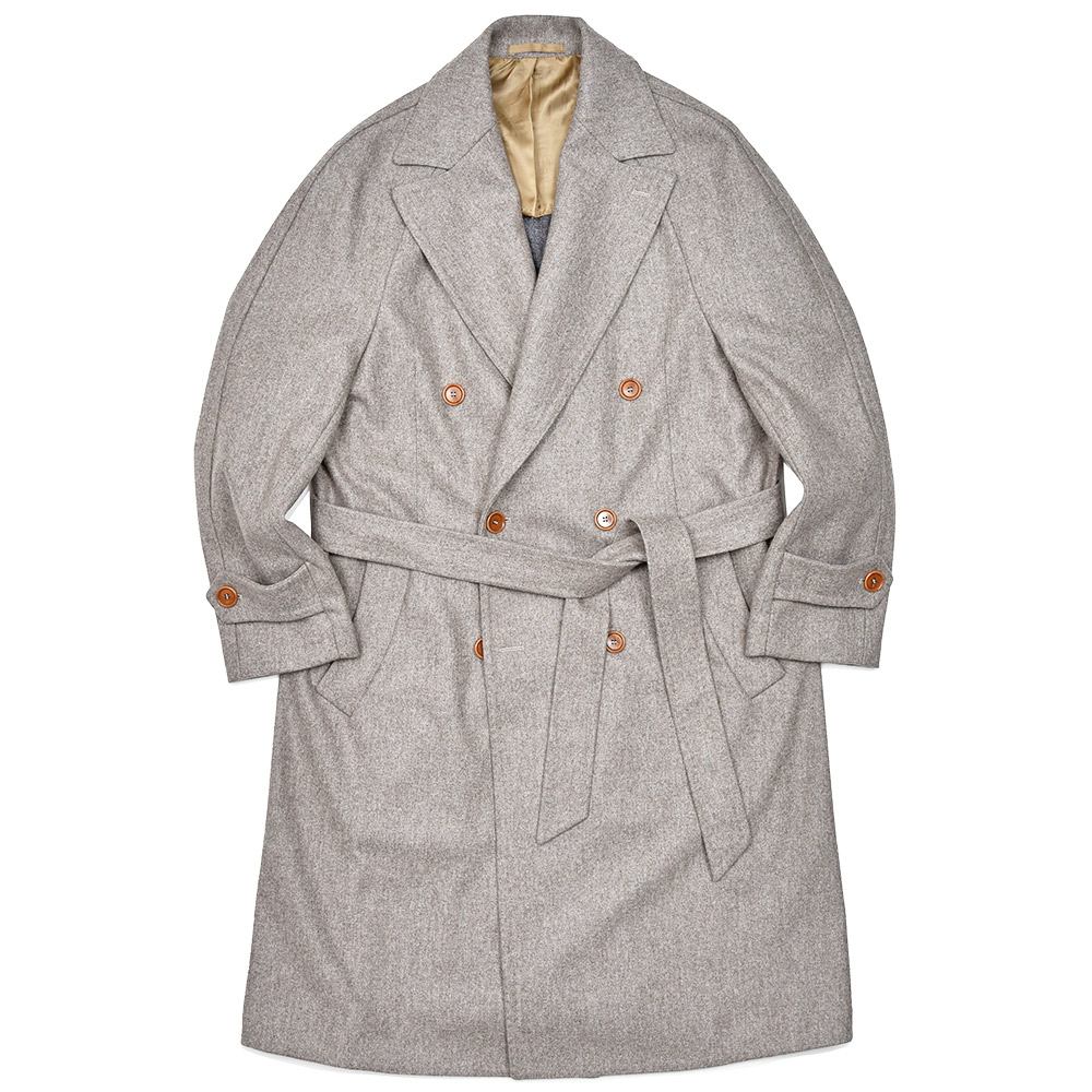 TITO ALLEGRETTO(ティト アレグレット)<br>ヴァージンウール フランネル ベルテッド ラグランスリーブ ダブル6Bコート 34142003142