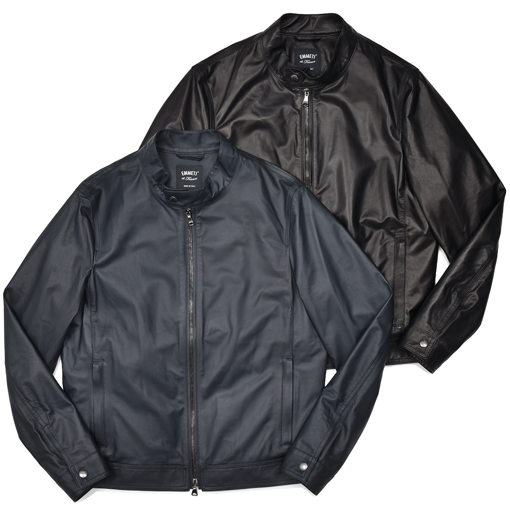 EMMETI(エンメティ)<br>JURI ユリ SP LAMB SKIN NAPPA ラムナッパレザー ガンメタジップ シングルライダース ジャケット 34251000085