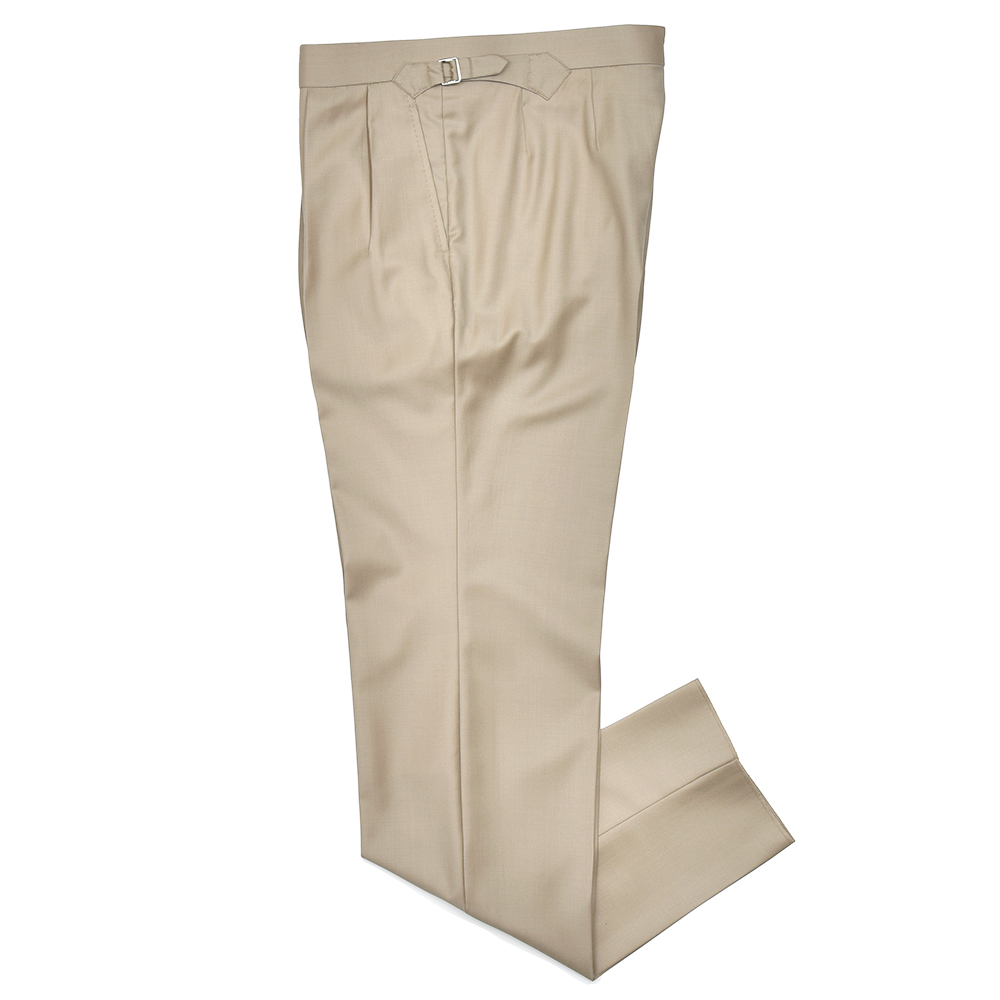Fumiya Hirano THE TROUSERS(フミヤヒラノ トラウザーズ)<br>DORMEUIL ウール ツイル サイドアジャスター 2インプリーツ ドレスパンツ REGENT 33051002182