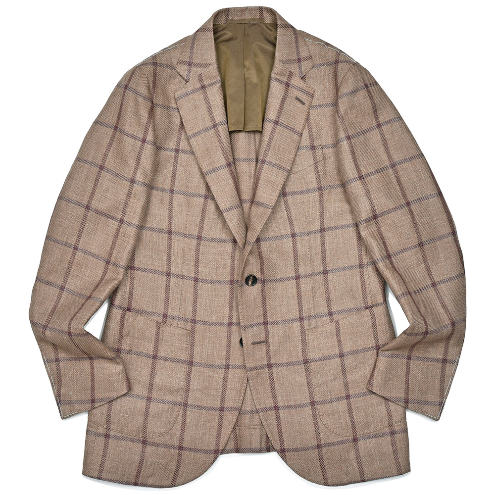 SIPARIO by STILE LATINO(シパーリオ バイ スティレ ラティーノ)<br>FLAVIO リネンアルパカシルク ウインドウペーン シングル2Bジャケット 37051005025