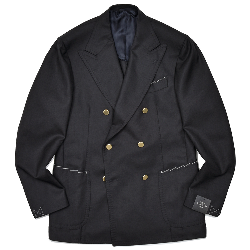 TITO ALLEGRETTO(ティト アレグレット)<br>ヴァージンウール ホップサック ゴールドメタルボタン ダブル6Bジャケット 37055004142