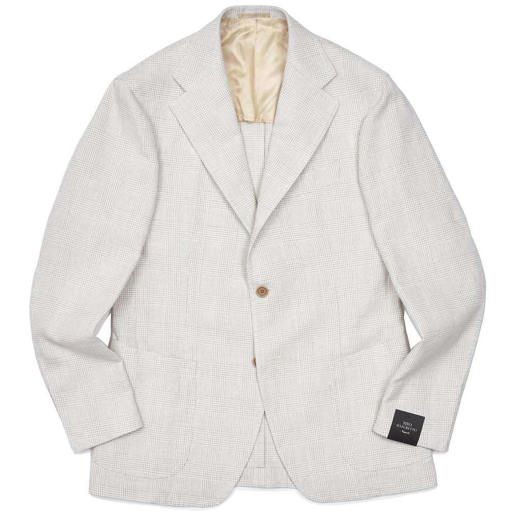 TITO ALLEGRETTO(ティト アレグレット)<br>リネン コットン グレンチェック シングル3Bジャケット 37051003142