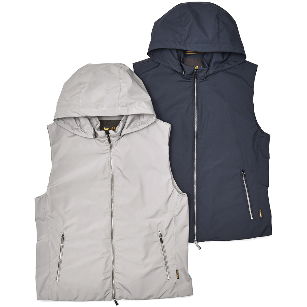 MooRER(ムーレー)<br>LUIS-STP ルイス ポリエステル 撥水 フーデッド ジップアップベスト 34051001052
