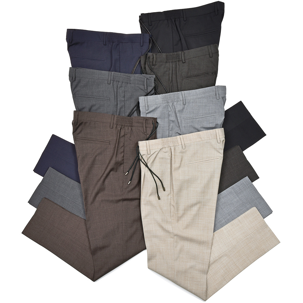 giab's ARCHIVIO(ジャブスアルキヴィオ)<br>ring別注MASACCIO テクノウール ストレッチ セットアップ対応 1プリーツ パンツ A6425 33051008117