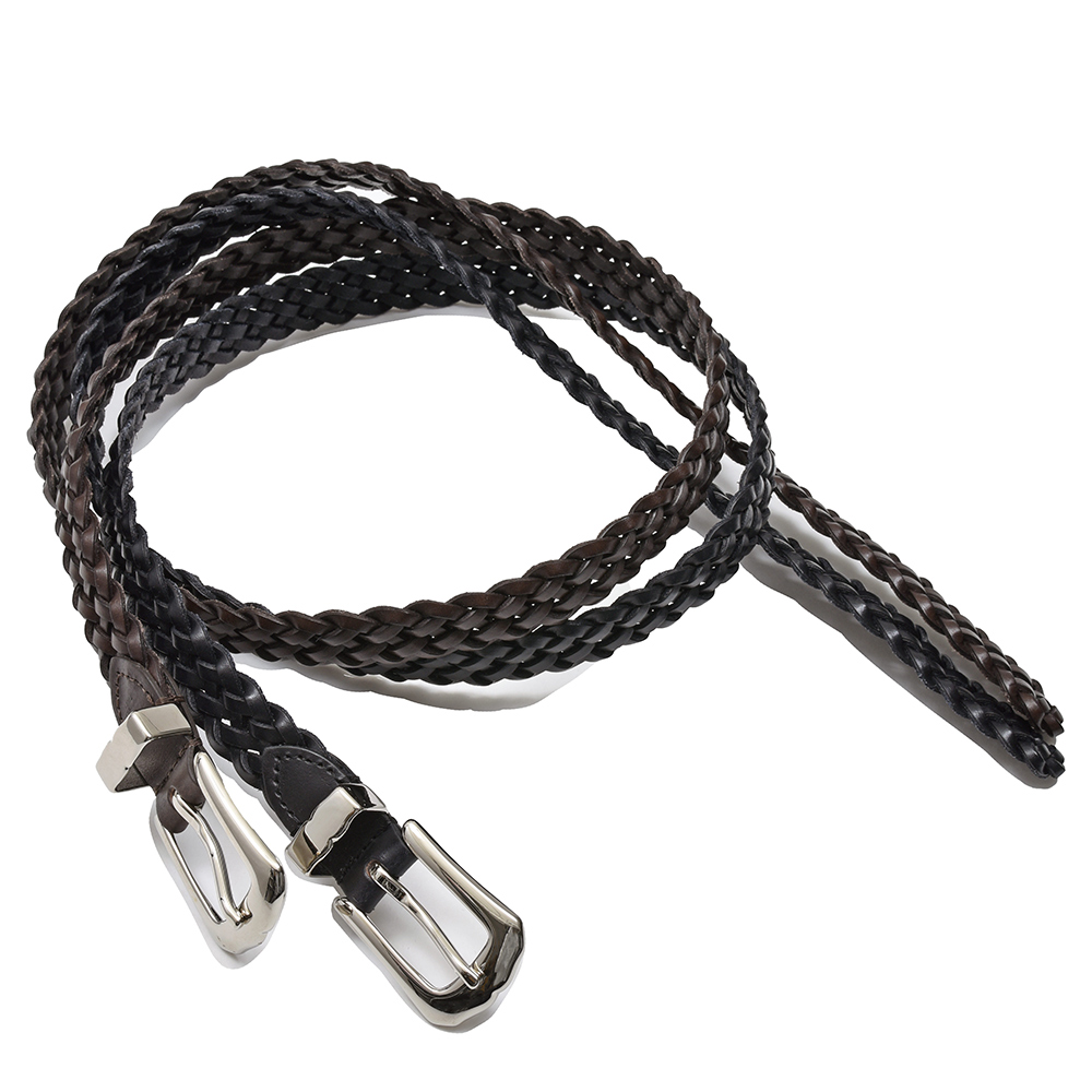 ADRIANO MENEGHETTI(アドリアーノ メネゲッティ)<br>カーフ ナローメッシュベルト 38151001109