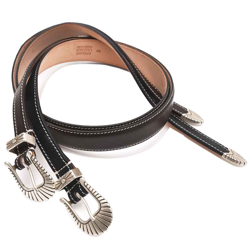 ADRIANO MENEGHETTI(アドリアーノ メネゲッティ)<br>カーフ シュリンクレザー ネイティブ チップベルト 38151000109