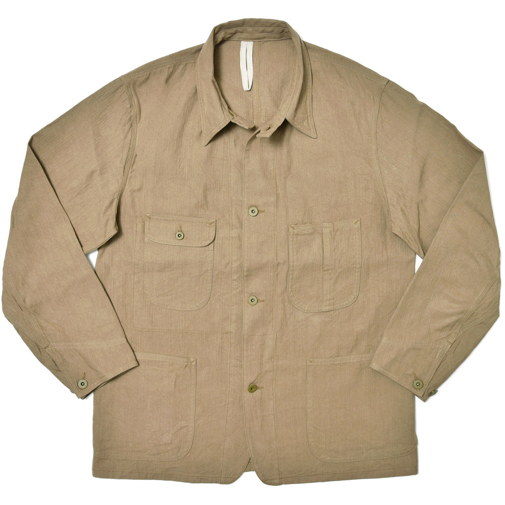 COHERENCE(コヒーレンス)<br>JACKSON リネン コットン LINEN/COTTON CHEVRON ワークジャケット 34155007129