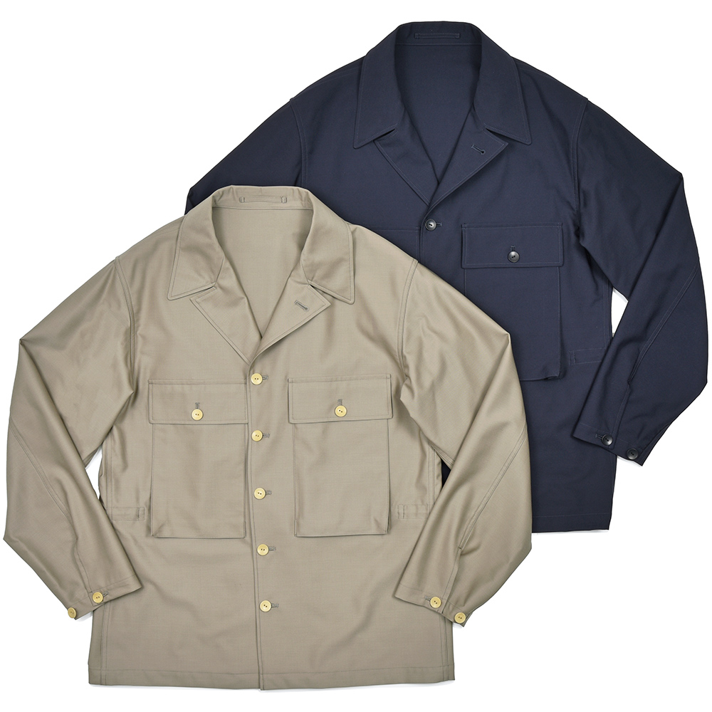 COHERENCE(コヒーレンス)<br>VERNON-D ウール ギャバジン ライトウエイト ミリタリーシャツジャケット 34151001129