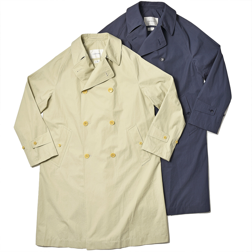 COHERENCE(コヒーレンス)<br>FOUFOU II コットン ライトウエイトポプリン 撥水 ダブルブレストコート 34151000129