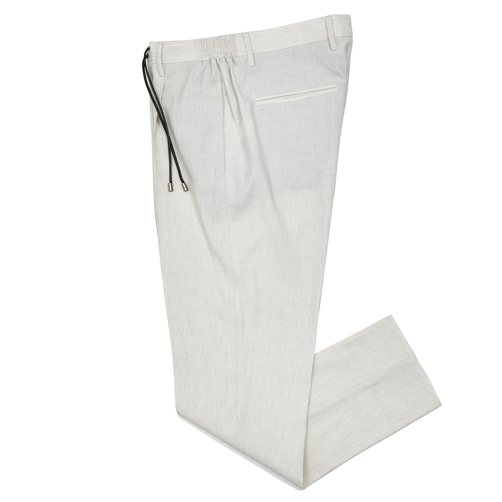 giab's ARCHIVIO(ジャブスアルキヴィオ)<br>ring別注MASACCIO テクノリネンストライプ ストレッチ ウォッシャブル 1プリーツ パンツ A4360R 33051015117