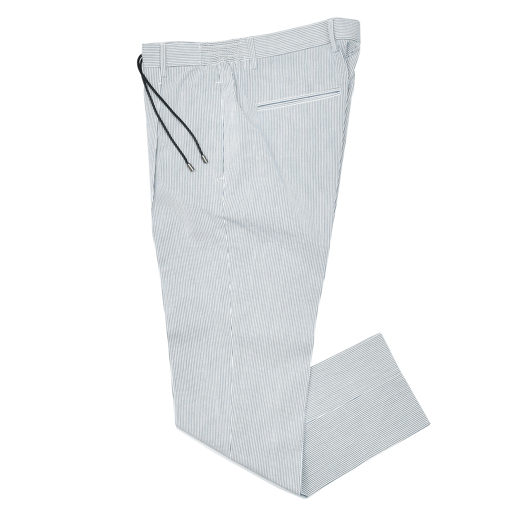 giab's ARCHIVIO(ジャブスアルキヴィオ)<br>ring別注MASACCIO コットン ストレッチ シアサッカー ストライプ ウォッシャブル 1プリーツ パンツ A3578 33051011117