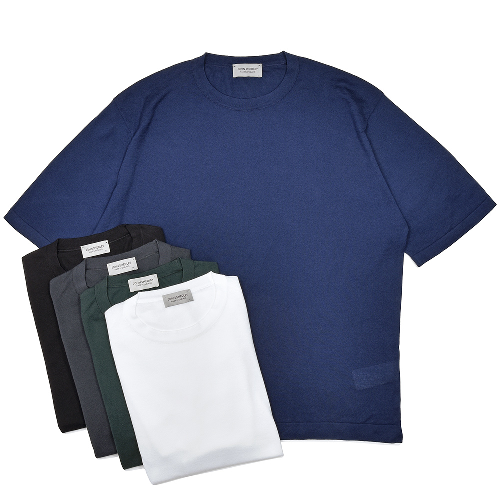 JOHN SMEDLEY(ジョンスメドレー)<br>S4676 シーアイランドコットン 30ゲージ クルーネック ニットTシャツ 36051004030