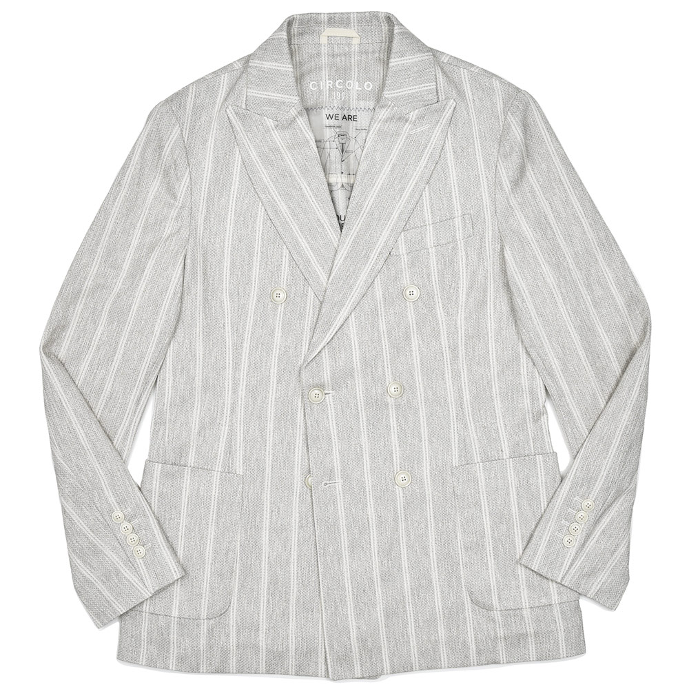 CIRCOLO 1901(チルコロ1901)<br>コットン ストレッチ ジャガードジャージー ストライプ ダブル6Bジャケット 37051006109