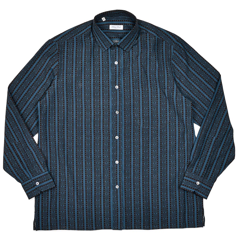 Salvatore Piccolo(サルヴァトーレ ピッコロ)<br>TAHITI ラミー コットン ジオメトリックプリント ショートポイントカラーシャツ