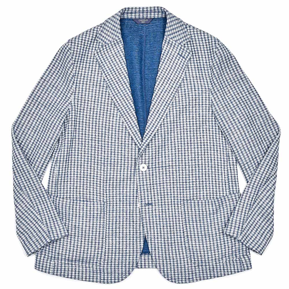 CIRCOLO 1901(チルコロ1901)<br>S.JACKET コットン リネン ストレッチ ギンガムチェック シングル2Bシャツジャケット 37055005109
