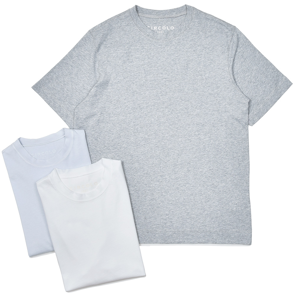 CIRCOLO 1901(チルコロ 1901)<br>コットン ジャージー ガーメントダイ クルーネック カットソー 32151003109