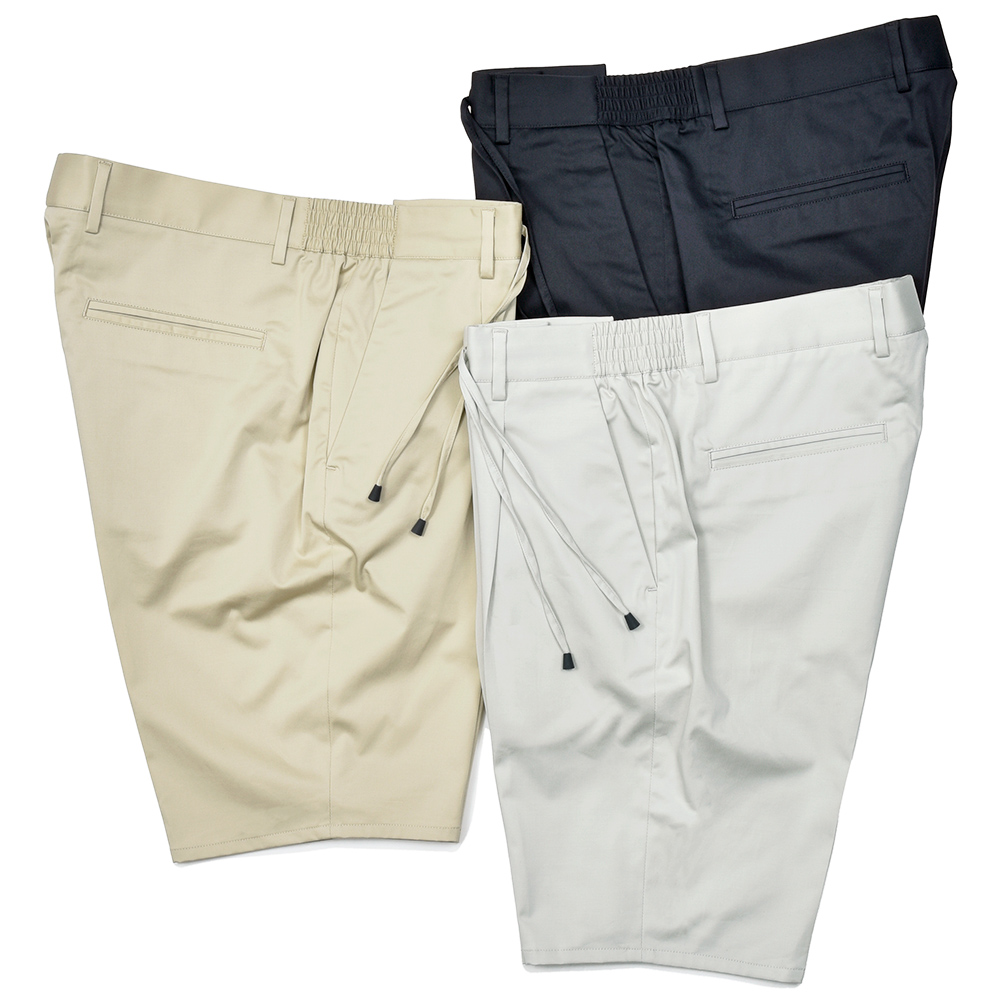 giab's ARCHIVIO(ジャブス アルキヴィオ)<br>MAGNIFICO コットン ストレッチ ポプリン ドローコード 1プリーツ ショートパンツ 3923 33151000117