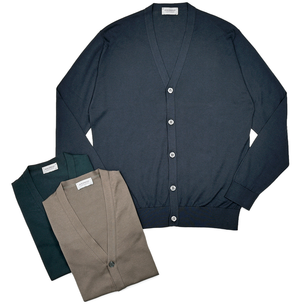 JOHN SMEDLEY(ジョンスメドレー)<br>WISTING シーアイランドコットン 30ゲージ ニットカーディガン MODERN FIT 36055003030