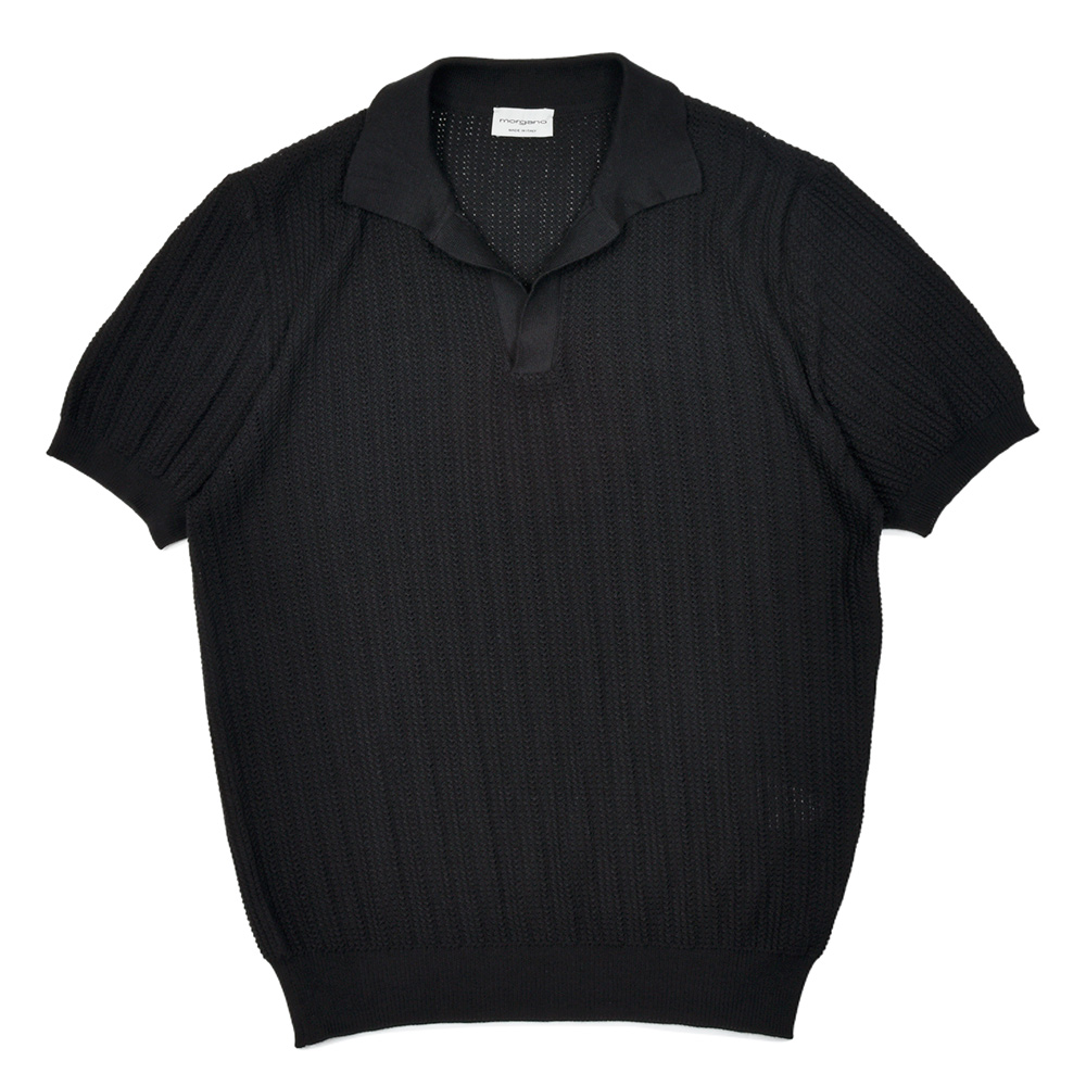 morgano(モルガーノ)<br>コットン ハイゲージ スキッパーニットポロ 36055004085