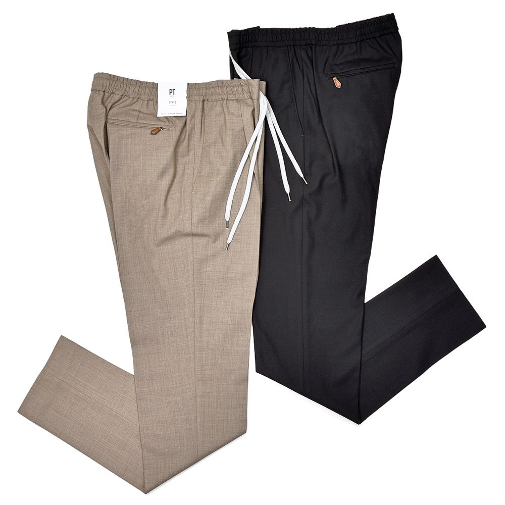 PT TORINO(ピーティー トリノ)<br>トラベルライトウール 1プリーツシャーリングパンツ SOFT FIT/MA31 33052011081