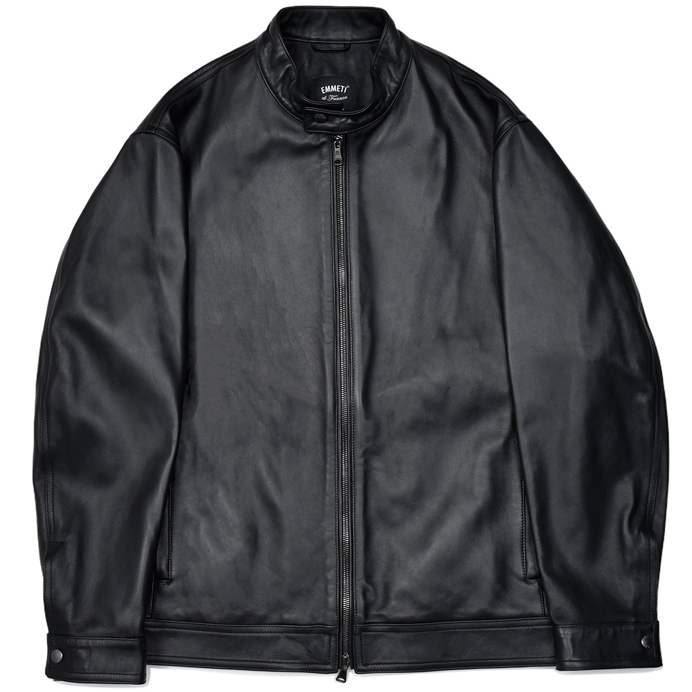 EMMETI(エンメティ)<br>JURI GRANDE ラムレザー ナッパチェラータ ライダースジャケット 34252006085