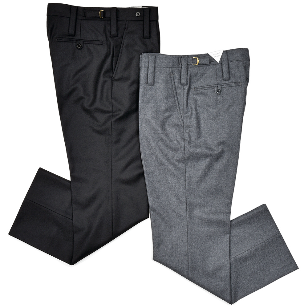 Tangent(タンジェント)<br>PATT TAN25° ウールライトフランネル 1プリーツ ストレートパンツ 33052001146