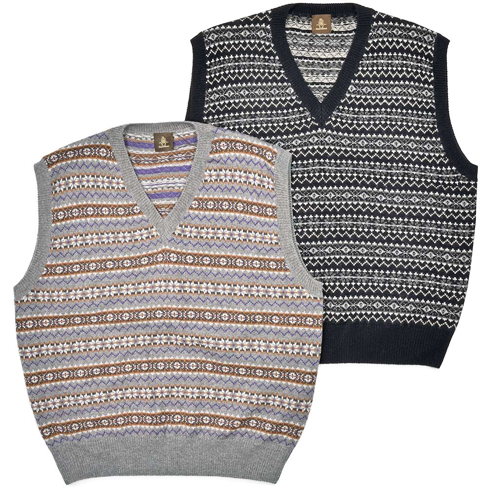 Paul Stuart(ポールスチュアート)<br>ウール フェアアイル Vネック ニットベスト 36052001175