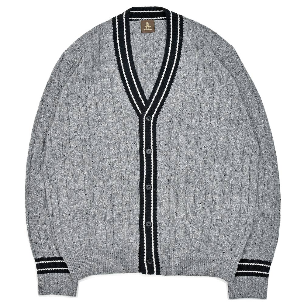 Paul Stuart(ポールスチュアート)<br>カシミヤリネン ケーブル クリケットカーディガン 36052000175