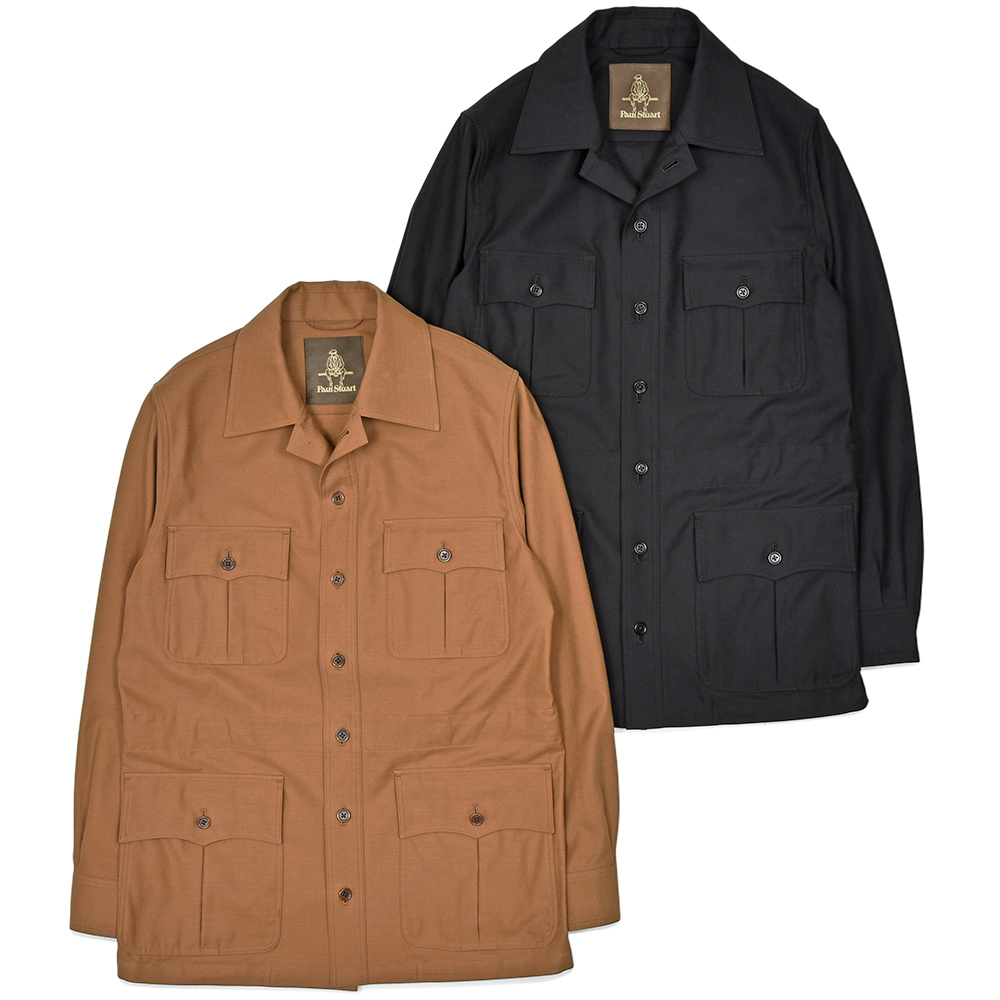 Paul Stuart(ポールスチュアート)<br>コットン バックサテン サファリジャケット 31052000175