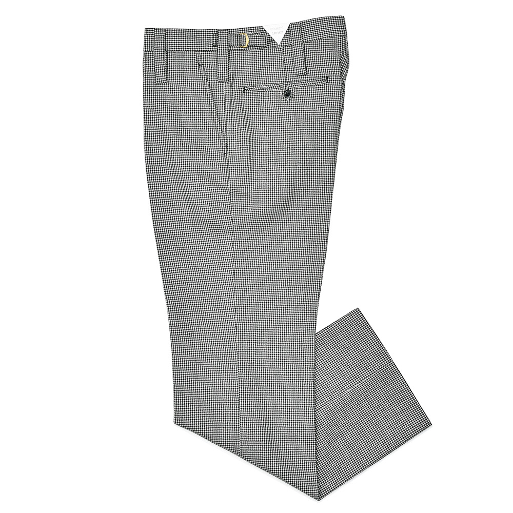Tangent(タンジェント)<br>PATT TAN25° ウールサキソニー ハウンドトゥース 1プリーツ ストレートパンツ 33052002146