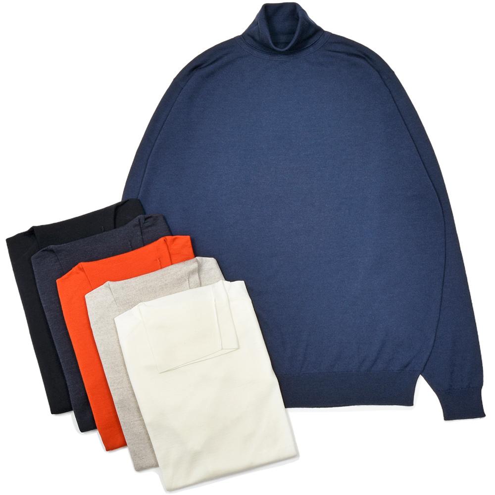 JOHN SMEDLEY(ジョンスメドレー)<br>LEVINE エクストラファインメリノウール 30ゲージ タートルネックニット MODERN FIT 36052003030
