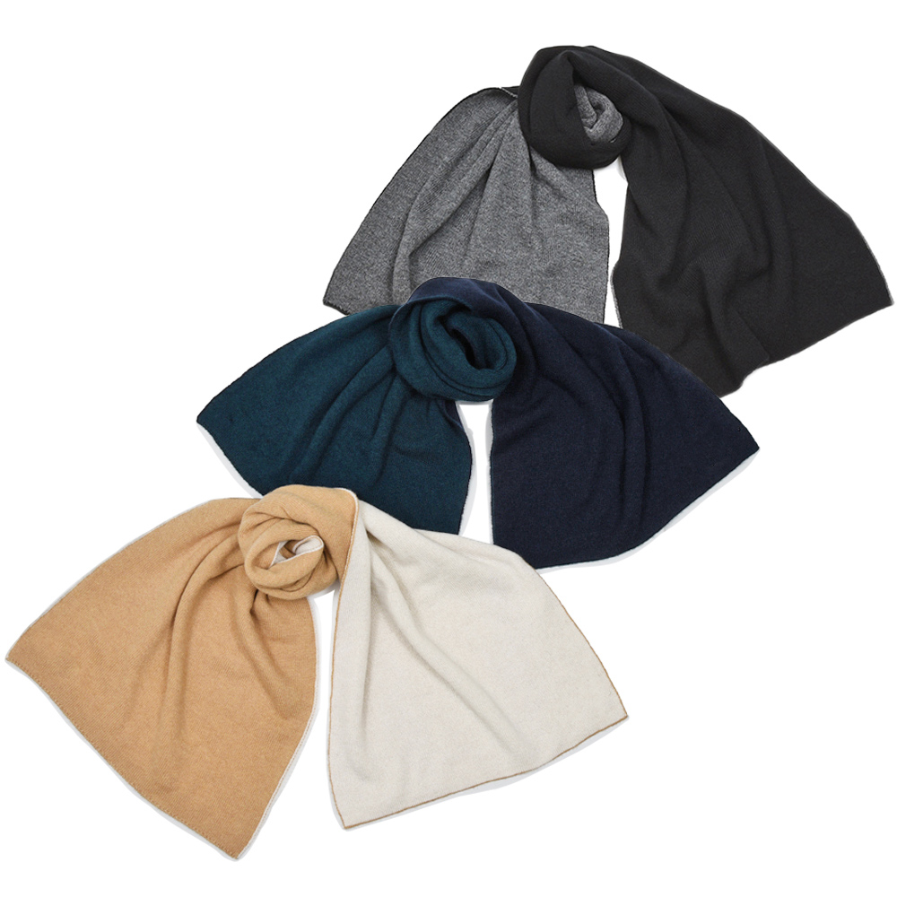 Johnstons of Elgin(ジョンストンズ オブ エルガン)<br>カシミヤ リバーシブル チューブ型 ショートマフラー 35×105 HAA03131 38352000061