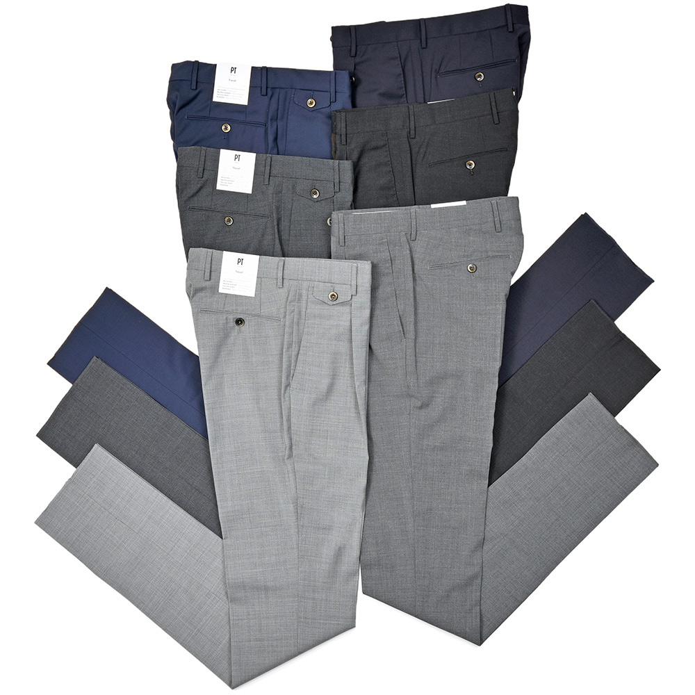 PT TORINO(ピーティートリノ)<br>Travel ウォッシャブルテクノウール ストレッチ トロピカル 1プリーツ ドレスパンツ GENTLEMAN FIT/PO35 33061000081