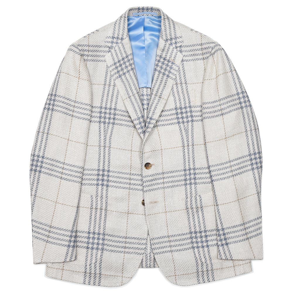 STILE LATINO(スティレ ラティーノ)<br>VINCENZO シルクリネンコットン チェック シングルジャケット 37061001025