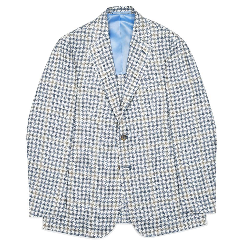 STILE LATINO(スティレ ラティーノ)<br>VINCENZO シルクリネンコットン ハウンドトゥース シングルジャケット 37061003025