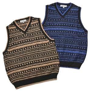 RAffa MOLINA(ラッファモリーナ)アルパカ Vネック ニットベスト 36012000035