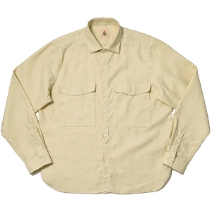 GUY ROVER(ギローバー)リネン ポリエステル コットン ツイル ワークシャツブルゾン 31021002027